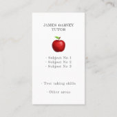 Carte De Visite Chalkboard Aquarelle Pomme Tutor Entreprise (Dos)
