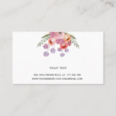 Carte De Visite Chalkboard Boho élégante aquarelle tendance floral (Dos)