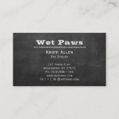Carte De Visite Chalkboard Dog Grooming Services (Dos)