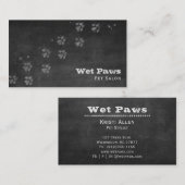 Carte De Visite Chalkboard Dog Grooming Services (Devant / Derrière)