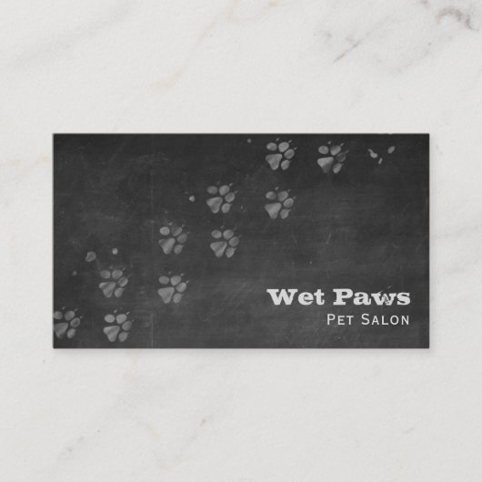 Carte De Visite Chalkboard Dog Grooming Services (Devant)