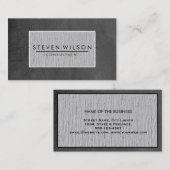 Carte De Visite Chalkboard élégant professionnel moderne lin (Devant / Derrière)