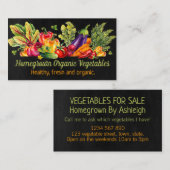 Carte De Visite Chalkboard Fresh Homegrew Vegetable Business (Devant / Derrière)