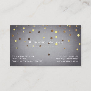 Carte De Visite Chalkboard Gold Confetti Professional Noir