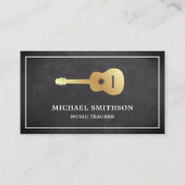 Carte De Visite Chalkboard Gold Guitare Musique enseignant Guitari (Devant)