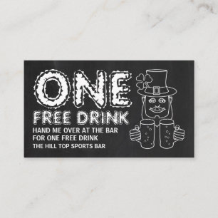 Carte De Visite Chalkboard Leprechaun, Billet St Patrick's Day