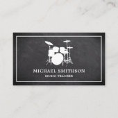Carte De Visite Chalkboard Music Enseignant Kit tambour blanc Kit (Devant)