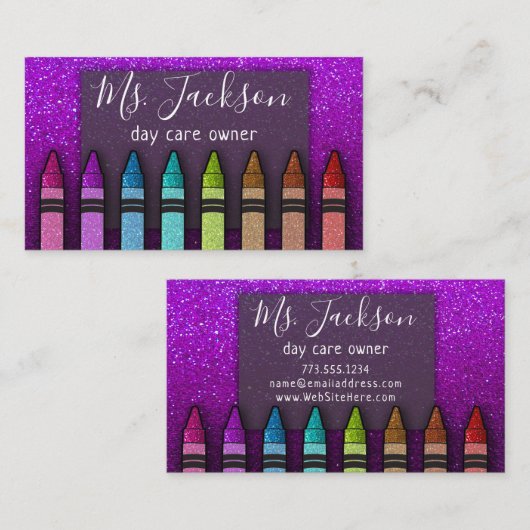 Carte De Visite Chalkboard Nom de l'enseignant Rainbow Parties sci (Devant / Derrière)