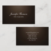 Carte De Visite Chalkboard Plain Sepia Brown classique écriture ma (Devant / Derrière)