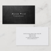 Carte De Visite Chalkboard Professional Elegant Gris Blanc Moderne (Devant / Derrière)