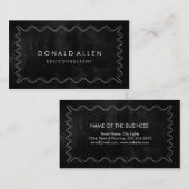 Carte De Visite Chalkboard Retro Courbé Professionnel Classique (Devant / Derrière)