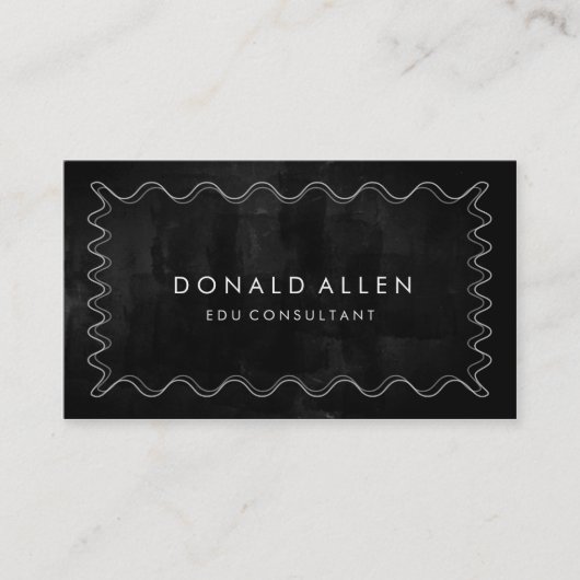 Carte De Visite Chalkboard Retro Courbé Professionnel Classique (Devant)