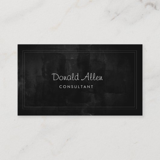 Carte De Visite Chalkboard Retro Noir Professionnel Classique (Devant)