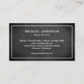 Carte De Visite Chalkboard Vintage Antique Key Immobilier (Dos)