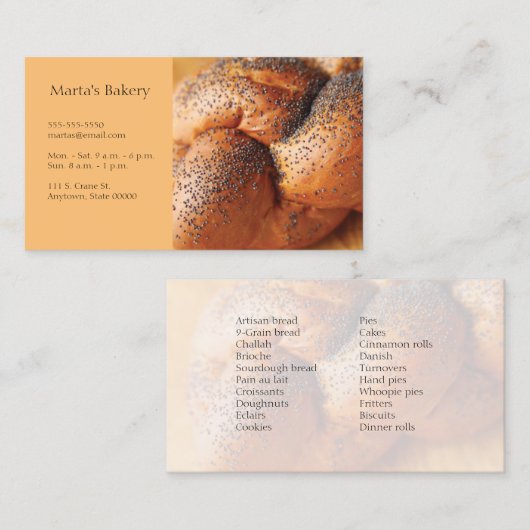 Carte De Visite Challah (Devant / Derrière)