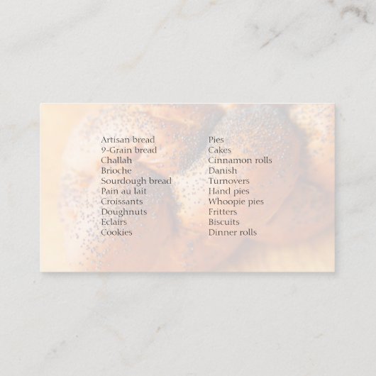 Carte De Visite Challah (Dos)