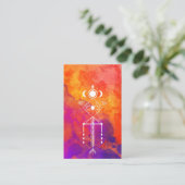 Carte De Visite Chaman aztèque principal tribal pourpre orange de (Debout devant)