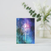 Carte De Visite Chaman sacré d'Aztèque d'aquarelle de la géométrie (Debout devant)