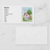 Carte De Visite Chambre colorée d'aquarelle (Devant / Derrière)