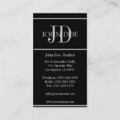 Carte De Visite Chambre d'agent immobilier/platine noir de papier (Dos)