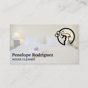 Carte De Visite Chambre d'hôtel Logo de nettoyage des vaporisate