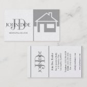 Carte De Visite Chambre/monogramme de platine d'agent immobilier (Devant / Derrière)