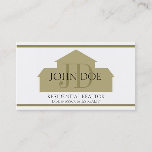 Carte De Visite Chambre W/W d'or d'agent immobilier (Devant)