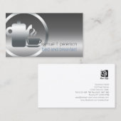 Carte De Visite Chambres d'hôtes Chrome Café Pot Coupe Icône Alime (Devant / Derrière)