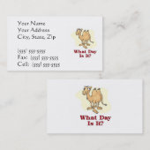 Carte De Visite Chameau - quel jour est-il ? (Devant / Derrière)