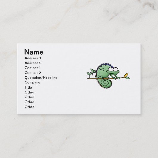 Carte De Visite Chameleon Cute Funny (Devant)
