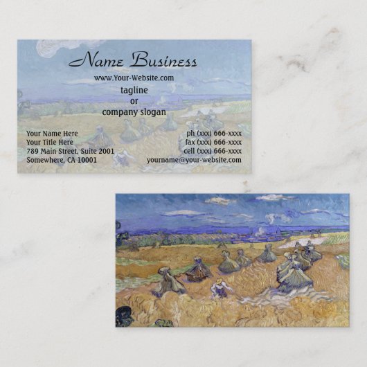 Carte De Visite Champ de blé de Van Gogh - Moisson dorée Art (Devant / Derrière)