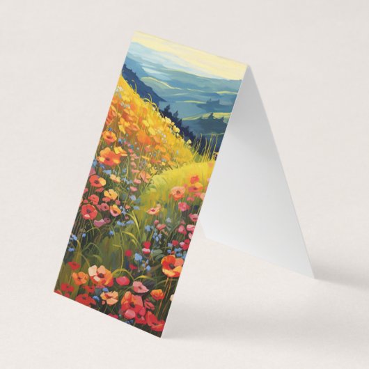 Carte De Visite Champ de fleurs Livre Signet plié (Devant)