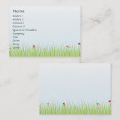 Carte De Visite Champ de pavot - potelé (Devant / Derrière)