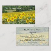 Carte De Visite Champ de paysage de tournesols (Devant / Derrière)