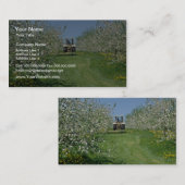 Carte De Visite champ de pommiers blanc cultivant, flowe de la (Devant / Derrière)