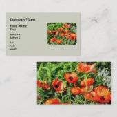 Carte De Visite Champ de Red Poppies (Devant / Derrière)
