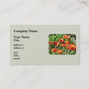 Carte De Visite Champ de Red Poppies