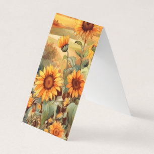 Carte De Visite Champ de tournesol Livre Signet plié