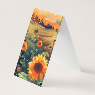 Carte De Visite Champ de tournesol Livre Signet plié