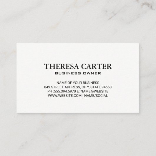 Carte De Visite Champ d'herbe (Dos)