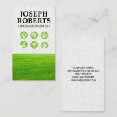 Carte De Visite Champ d'herbe | Logos de jardinage (Devant / Derrière)