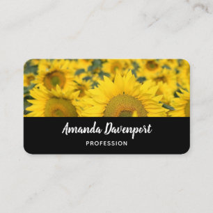 Carte De Visite Champ jaune de tournesols photo