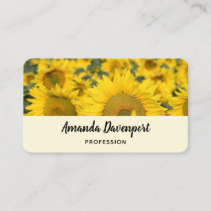 Carte De Visite Champ jaune de tournesols photo