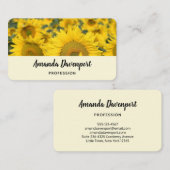 Carte De Visite Champ jaune de tournesols photo (Devant / Derrière)