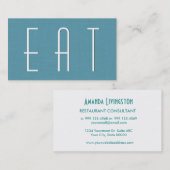 Carte De Visite CHAMP RESTAURANT Aqua Style simple V63 (Devant / Derrière)