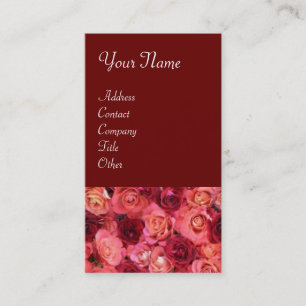 Carte De Visite CHAMP rose, rouge vif rose rouge vif