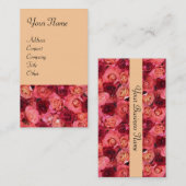 Carte De Visite CHAMP rose, rouge vif rouge rose clair orange (Devant / Derrière)