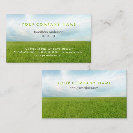 Carte De Visite Champ vert (Devant / Derrière)