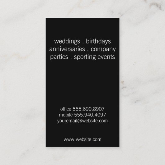 Carte De Visite Champagne Bubbles Confetti (Dos)