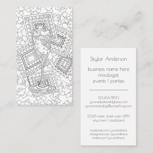 Carte De Visite Champagne CL01 | Mixologue Bartender Événements Am (Devant / Derrière)